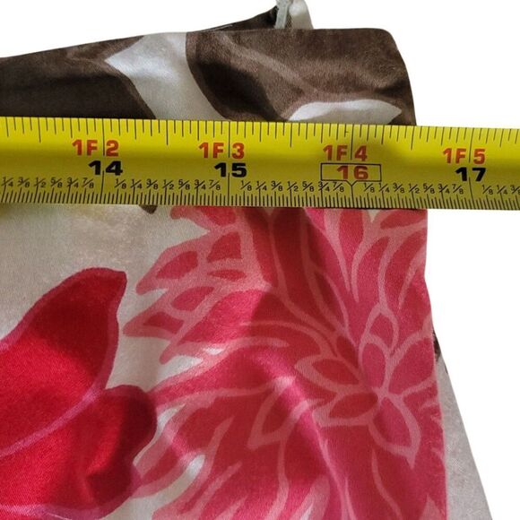 Ann Taylor Pink and Red Floral A-line Skirt Size 10 - Picture 6 of 7